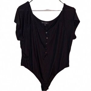 Chic Black Button-Up Bodysuit